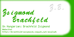 zsigmond brachfeld business card